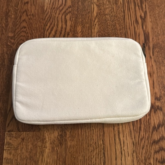 Bag Edge White Canvas Pouch with Pink Smiley Face - Picture 4 of 5